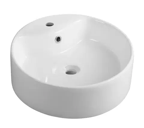 Umývadlá AQUALINE - Keramické umývadlo na dosku priemer 40cm, biela 49413