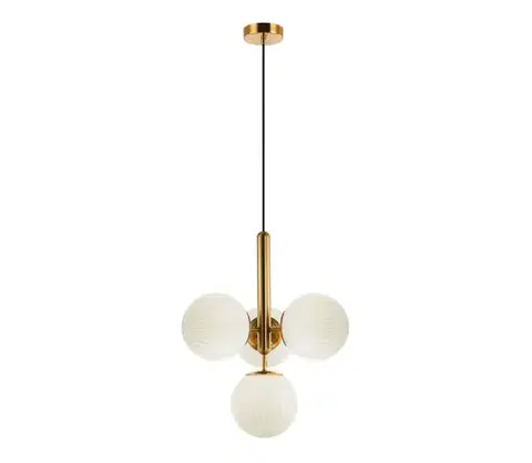 Svietidlá Viokef Lighting Závesné svietidlo na lankách JOLIN 4xG9/5W/230V zlaté 4259400
