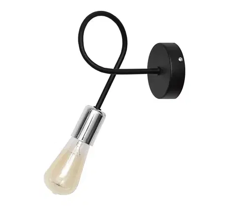 Svietidlá  Nástenná lampička OXFORD 1xE27/15W/230V K-2016/1 BK+CH/H