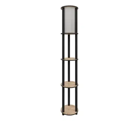 Lampy  Stojacia lampa s poličkami 1xE27/40W/230V 150 cm čierna/hnedá 666PTR1104