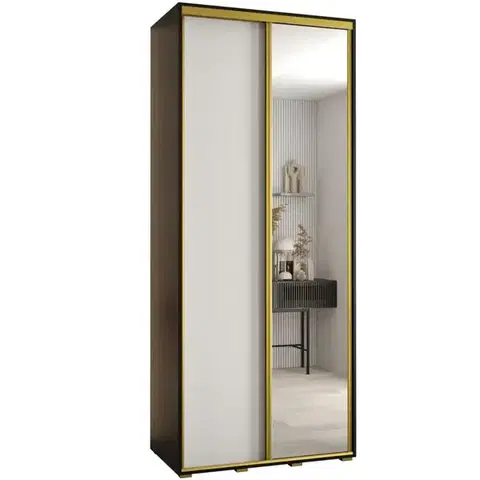 Šatníkové skrine Skriňa 45 Canaris 3 120 čierna/biela/gold