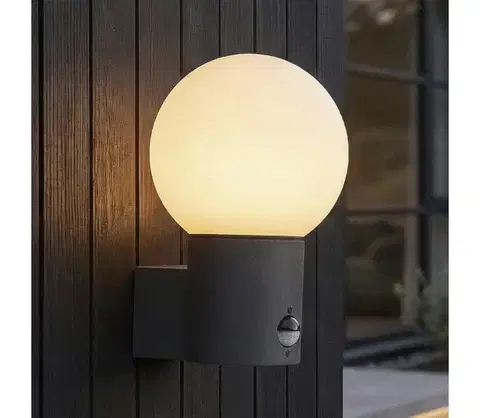 Svietidlá  46081-Vonkajšie nástenné svietidlo so senzorom STONO 1xE27/15W/230V IP65 antracit 46081