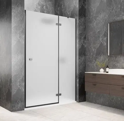Sprchovacie kúty POLYSAN - GLOBE GUN METAL sprchové dvere do niky 800, matné sklo, pravé GB1080MRGM