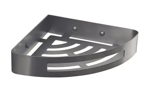 Doplnky do kúpeľne Gedy - SMART rohová sprchová polička, 210x45x210, gun metal 247981