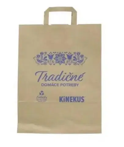 Nákupné tašky a košíky Kinekus Taška nákupná papierová - 260x120x340 mm, recyklát, HNEDÁ KLC