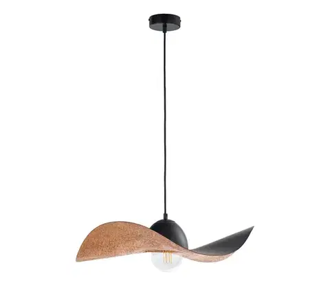 Svietidlá  Luster na lanku KAPELLO 1xE27/60W/230V pr. 55 cm čierna/medená 32346