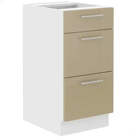 Kuchynské skrinky stojace Kuchynská skrinka Lara 40d 3s Bb Mdf Cappucino lesk
