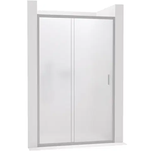 Sprchovacie kúty CERANO - Sprchové posuvné dvere Varone LINE Ľ/P - 6 mm - chróm, mliečne sklo - 100x195 CER-662017