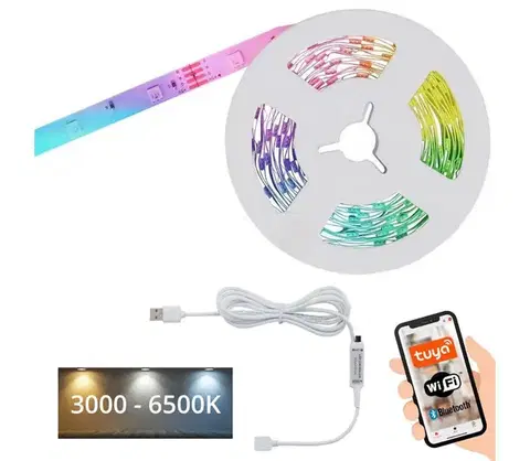 LED osvětlení Brilo - LED RGBW Stmievateľný pásik 6,6m LED/7,5W/USB Tuya 2309-150