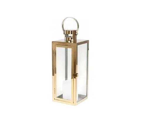 Taburetky Estilo Home Dekoratívna lucerna TOWER 29 cm zlatá 5905623253190
