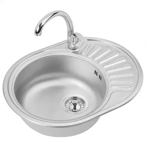 Oceľové drezy Jednokomorový drez Aston 40 + batéria 570 x 440