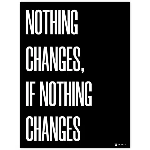 Obrazy s textom Obraz pre motiváciu s vašim textom- NOTHING CHANGES