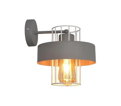 Svietidlá  Nástenné svietidlo VOLTA 1xE27/15W/230V šedá KK-1377/1 GR+WT