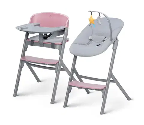 Jedálenská stolička KINDERKRAFT SELECT-Detská jedálenská stolička LIVY Premium Aster pink + ležadlo CALMEE KHLICA00PNK0000