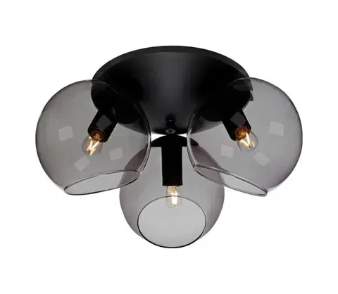 Svietidlá Cottex P2423SVG - stropné svietidlo CAPELLA 3xE14/40W/230V, priemer 37 cm, dymové/čierne P2423SVG