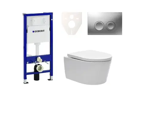Záchody Cenově zvýhodněný závěsný WC set Geberit do lehkých stěn / předstěnová montáž + WC SAT Brevis SIKOGES6W3 SIKOGES6W3
