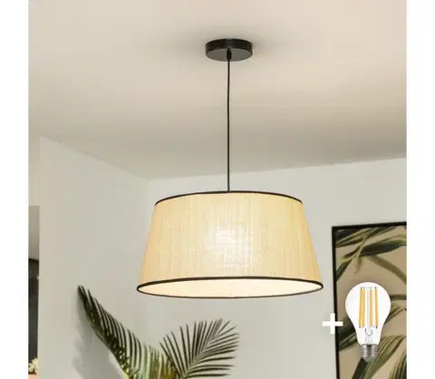 Svietidlá BRILAGI - LED luster na lankách CERIA 1×E27/40W/230V Ø 50 cm béžový BG3987+EG781084