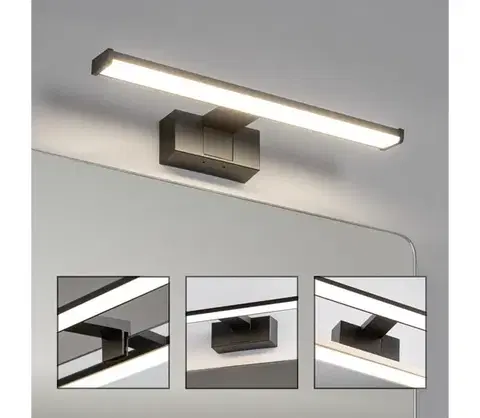 Kúpeľňové zrkadlá Brilagi - LED kúpeľňové osvetlenie zrkadla VESTRA LED/8W/230V 40 cm IP44 čierna FG-M1-C02-400-BLK