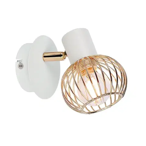 Nástenné svetlá Nástenná lampa 1X40W E14 biela/zlatá OSLO