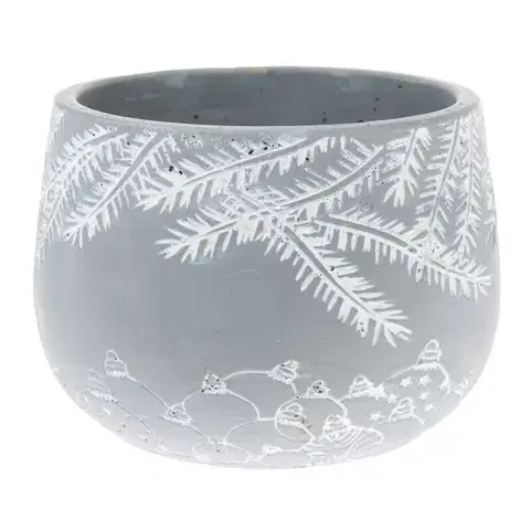 Vianočné dekorácie Betónový obal na kvetináč Winter pot, 15,5 x 11 cm​