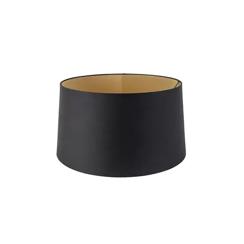 Tienidlo na lampu Tienidlo na lampu z bavlny čierne 40/45/25 so zlatým vnútrom