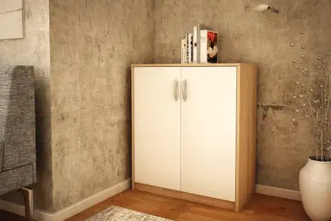 Komody a skrinky ANES komoda 2D, dub Sonoma / biela