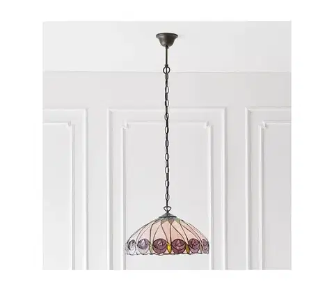Svietidlá Endon 64176 - Luster na reťazi Tiffany HUTCHINSON 1xE27/60W/230V pr. 40 cm 64176
