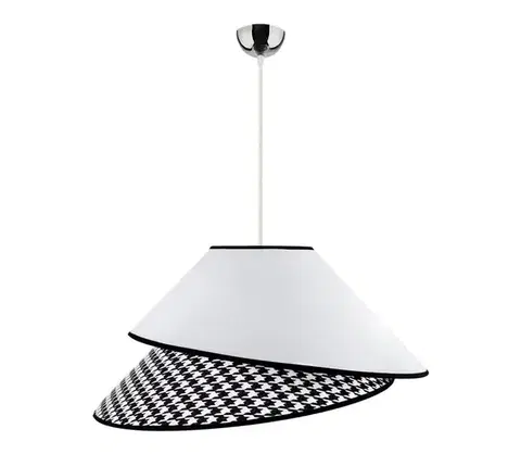 Svietidlá  - Luster na lanku COCO 1xE27/40W/230V pr. 50 cm biela/čierna 8848