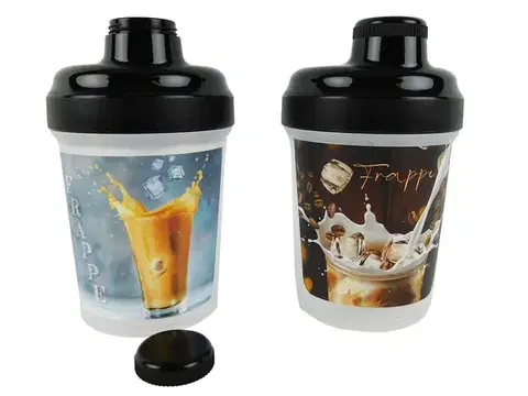 Detské hrnčeky TVAR - Shaker plast 300ml / 450ml FRAPPE, rôzne motívy