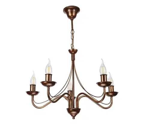 Svietidlá  Luster na reťazi ANTON 5xE14/15W/230V bronzový LM-5.294/BRĄZ