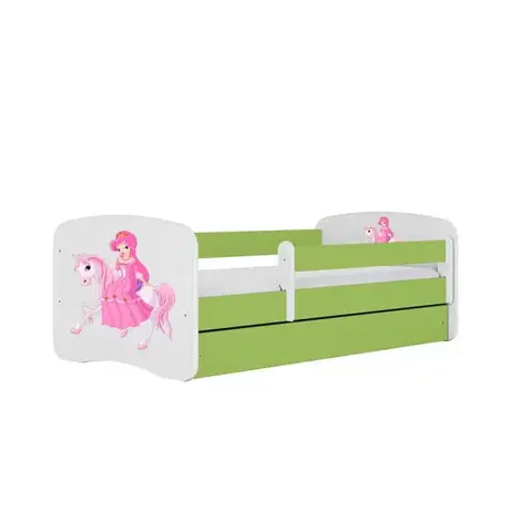Postele pre dievčatá Detská Posteľ. Babydreams+Sz+M Zelená 80x180 1 Princezn