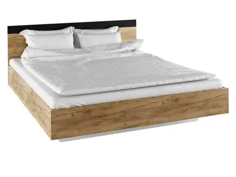 Postele KONDELA Gabriela 180 poteľový rám dub artisan / antracit