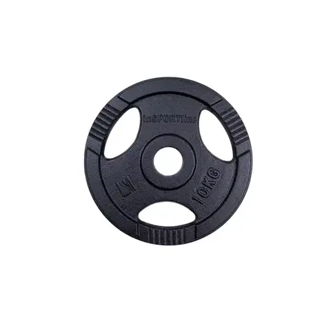 Závažia k činkám Liatinový olympijský kotúč inSPORTline Hamerton Black 10 kg 50 mm