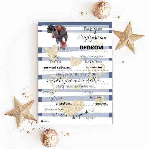 Tabuľky s venovaním (darčeky) Darček pre dedka - Tabuľka pre starého otca na Vianoce a narodeniny