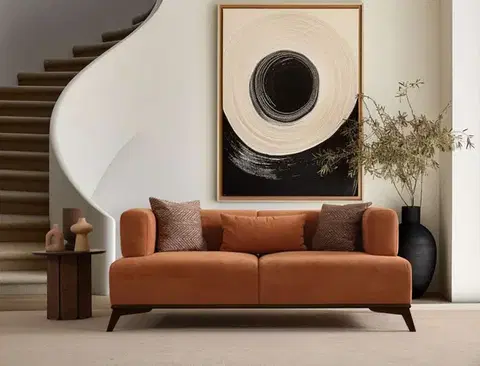 Pohovky a gauče Dvojmiestna pohovka Hera - Orange, Black