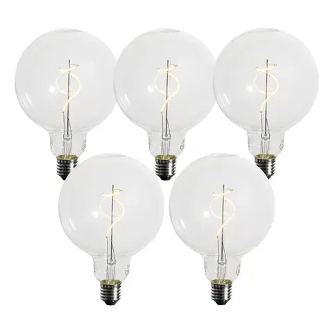 LED osvetlenie Sada 5 stmievateľných LED žiaroviek E27 so špirálovým vláknom G125 4W 270 lm 2700K