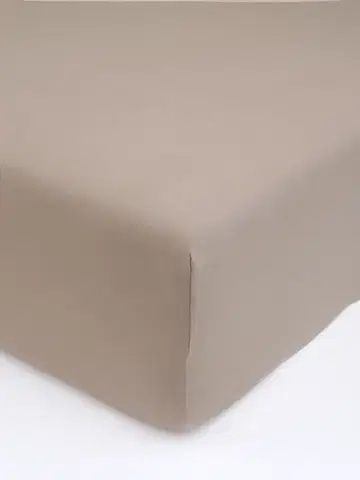 Plachty MKLozkoviny.sk Jersey prostěradlo s elastanem 200 × 200 cm – šedohnědé