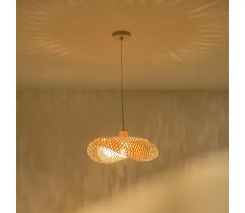 Svietidlá Eurolamp Luster na lanku 1xE27/40W/230V bambus 144-33091