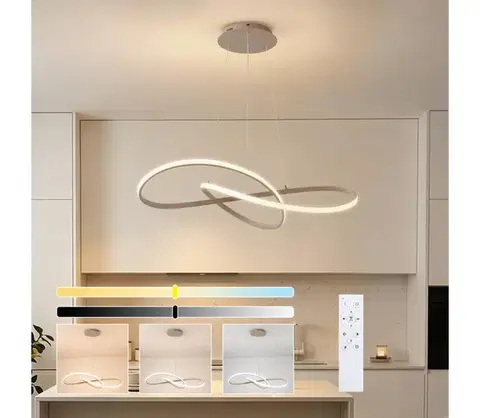 Svietidlá BRILAGI - LED stmievateľný závesný luster INFINITY LED/80W/230V 80x80 cm béžový + diaľkové ovládanie BRI910