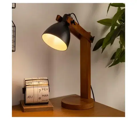 Lampy Atmosphera - Stolná lampa KUBA 1xE14/25W/230V borovica 178929