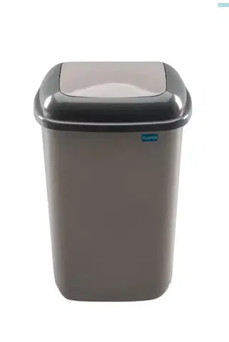 Koše odpadkové PLAFOR -Kôš odpadkový 28 l Quatro s výklopným vekom, mocca