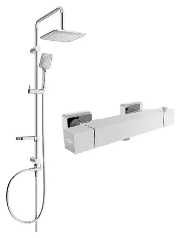 Sprchy a sprchové panely MEXEN/S - Sven sprchový stĺp vrátane sprchovej termostatickej batérie Cube, chróm 77200262-00