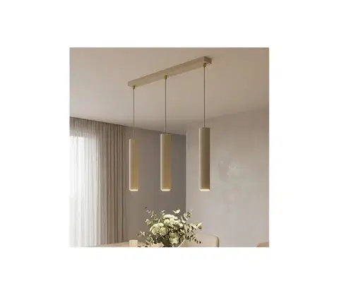 Svietidlá BRILAGI - Luster na lanku TUBE 3xGU10/15W/230V béžová/zlatá 88-005B