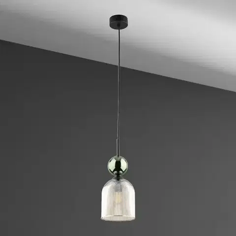 Lampy do obývačky Luster SOPHIA GREEN COGNAC 11146 LW1