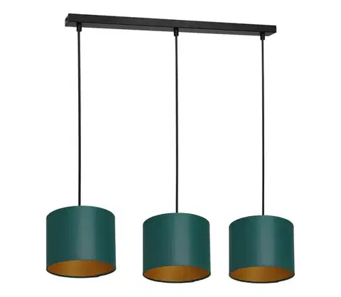 Svietidlá  Luster na lanku ARDEN 3xE27/60W/230V zelená/zlatá 3550