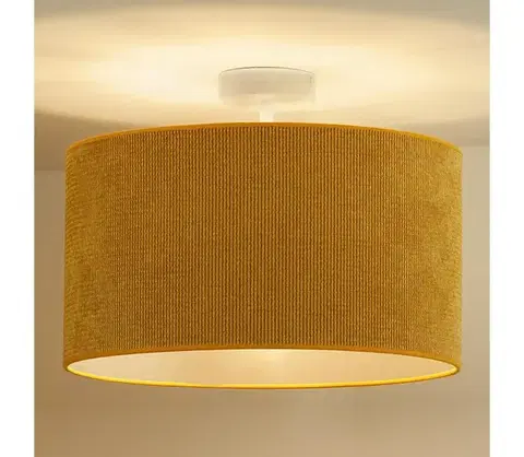 Svietidlá  - Prisadený luster CORDUROY 1xE27/15W/230V pr. 40 cm žltá 604895