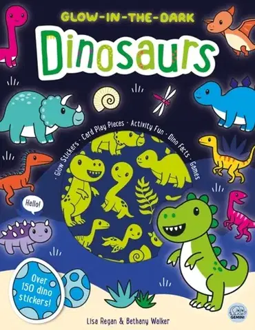 Nalepovačky, vystrihovačky, skladačky Glow-in-the-Dark Dinosaurs Sticker Activity Book - Lisa Regan
