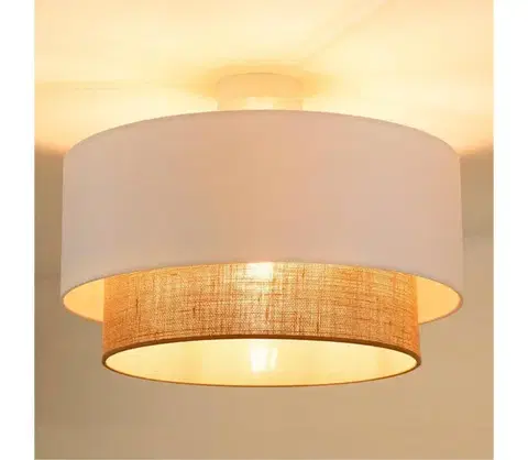 Svietidlá  - Prisadený luster  BOHO 1xE27/15W/230V pr. 45 cm biela/hnedá 605946