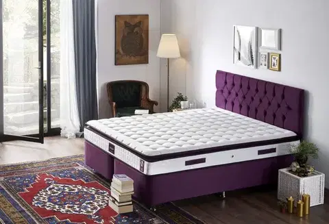 Boxspring Mattress Purple 150x200 cm Double Size Padded Soft Mattress