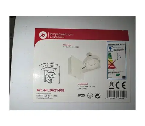 Svietidlá Lampenwelt - LED Nástenné svietidlo 1xGU10/5W/230V 4251096536904